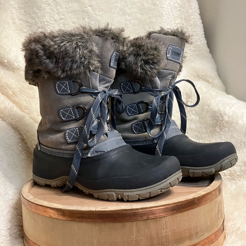 Khombu The Slope Winter Snow Boots Faux Fur Size 9